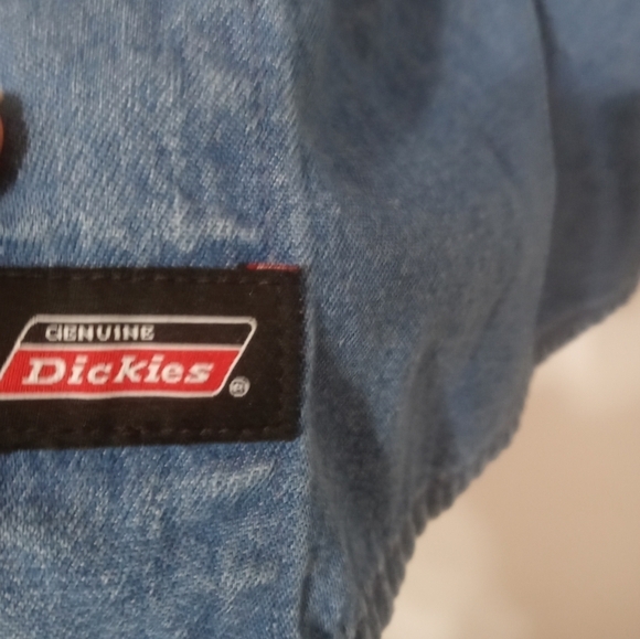 Dickies Men's Button down long sleeve denim shirt W Pocket Button down collar M - Picture 2 of 8